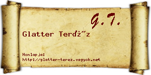 Glatter Teréz névjegykártya